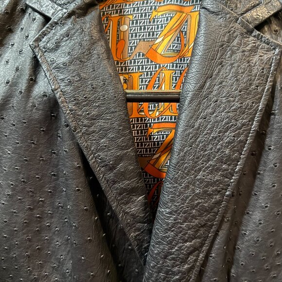 Unbelievable ZILLI Ostrich Leather Blazer 48 euro 38 us SMALL - Picture 2 of 9